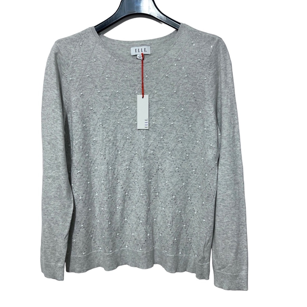 NWT Elle Beaded Rhinestone Sweater XL Fall Casual